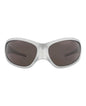 Balenciaga Womens Shield/Wrap Silver Silver Grey Fashion Designer Eyewear