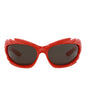 Balenciaga Unisex Shield/Wrap Red Red Grey Fashion Designer Eyewear Red Red Grey