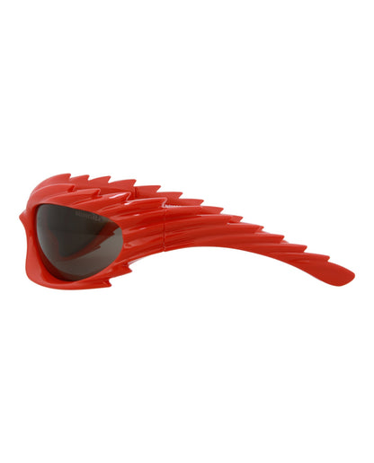 Balenciaga Unisex Shield/Wrap Red Red Grey Fashion Designer Eyewear