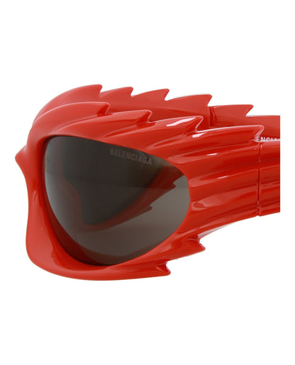 Balenciaga Unisex Shield/Wrap Red Red Grey Fashion Designer Eyewear