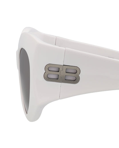Balenciaga Womens Cat Eye White White Grey Fashion Designer Eyewear