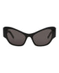 Balenciaga Womens Cat Eye Black Black Grey Fashion Designer Eyewear