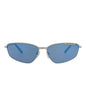 Balenciaga Unisex Square/Rectangle Ruthenium Ruthenium Blue Fashion Designer Eyewear