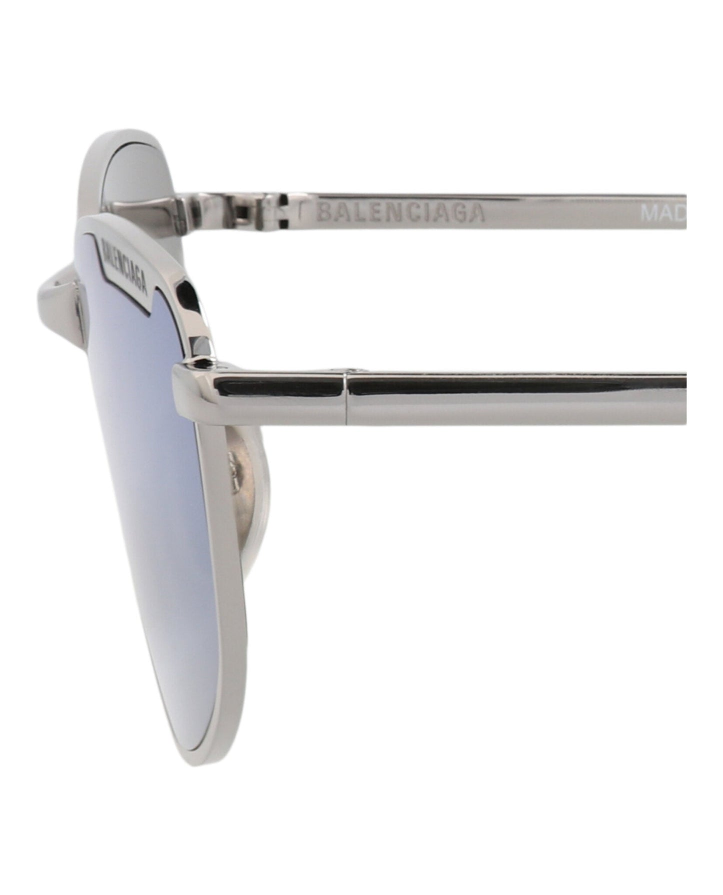 Balenciaga Unisex Square/Rectangle Ruthenium Ruthenium Blue Fashion Designer Eyewear
