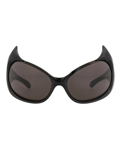 Balenciaga Womens Shield/Wrap Black Black Grey Fashion Designer Eyewear