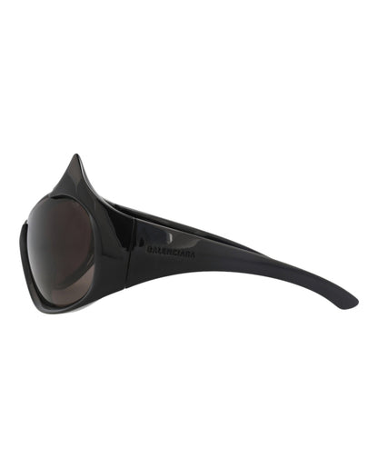 Balenciaga Womens Shield/Wrap Black Black Grey Fashion Designer Eyewear