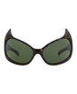 Balenciaga Womens Shield/Wrap Havana Havana Green Fashion Designer Eyewear