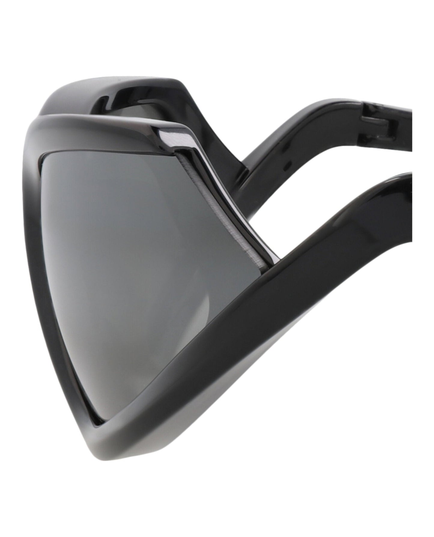 Balenciaga Unisex Shield/Wrap Black Black Silver Fashion Designer Eyewear