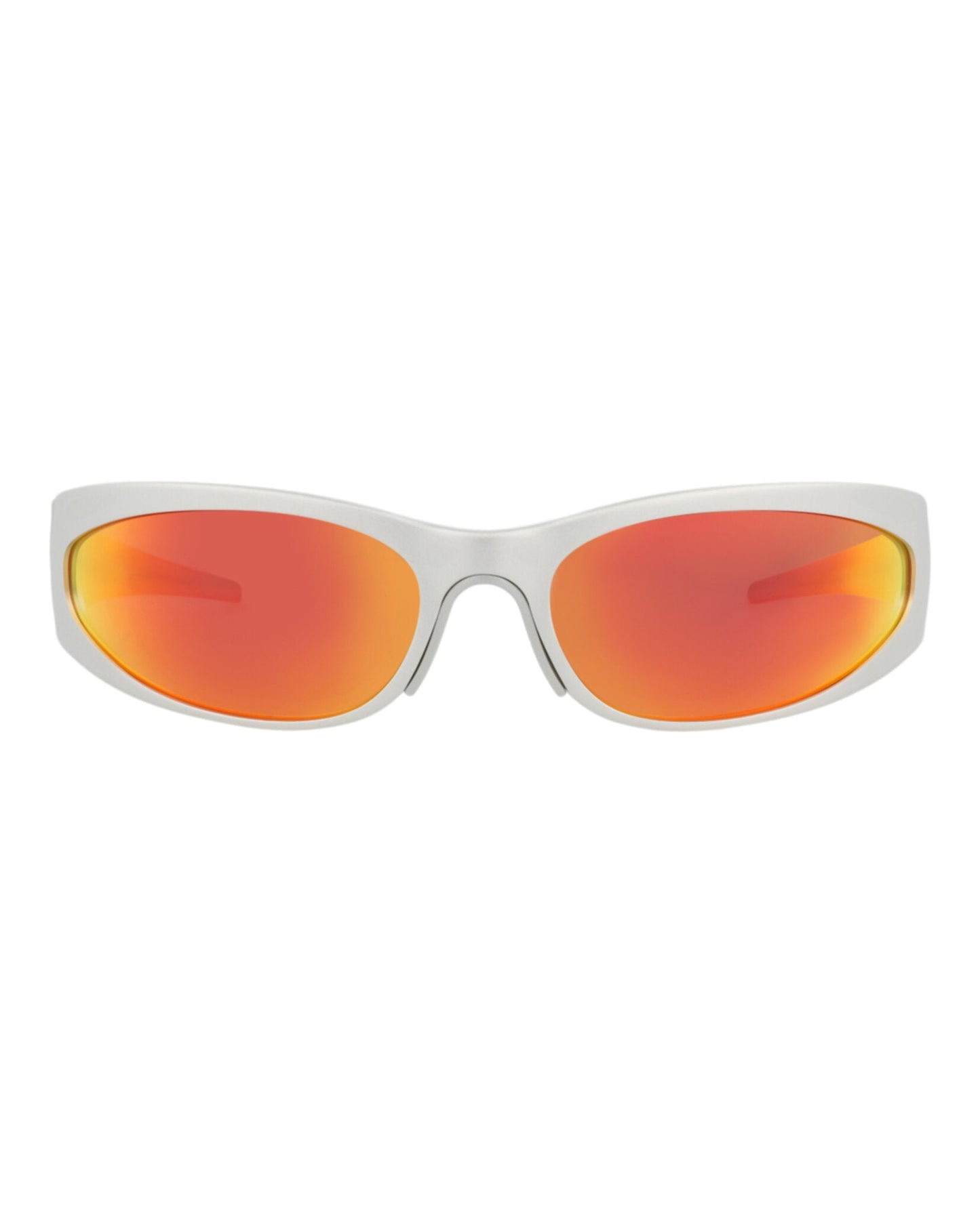 Balenciaga Mens Shield/Wrap Silver Silver Red Fashion Designer Eyewear