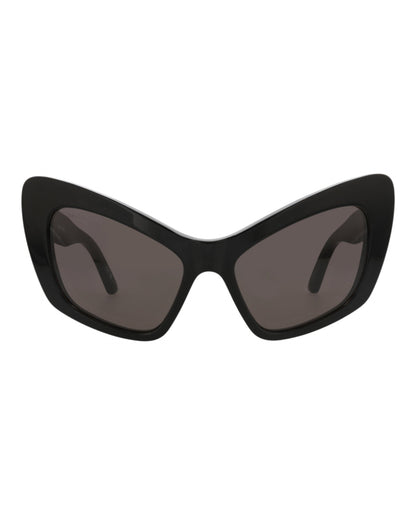 Balenciaga Womens Cat Eye Black Black Grey Fashion Designer Eyewear