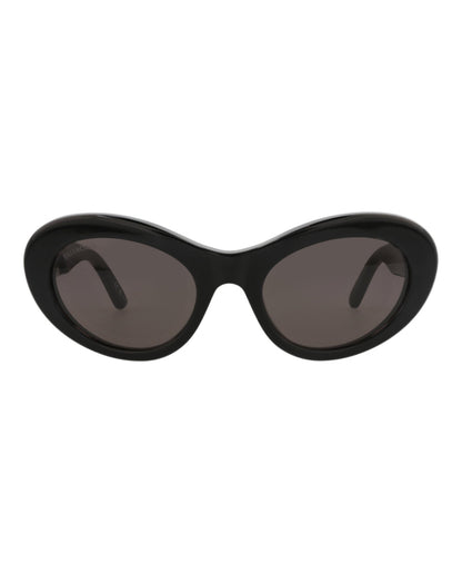 Balenciaga Womens Round/Oval Black Black Grey Fashion Designer Eyewear