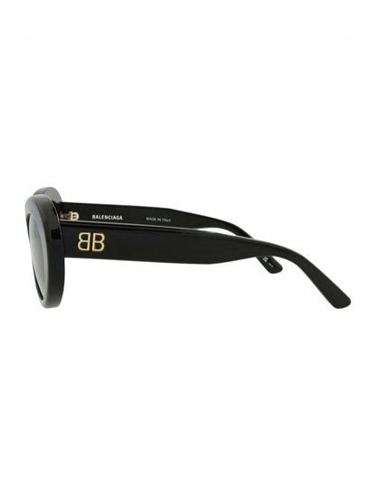 Balenciaga Womens Round/Oval Black Black Grey Fashion Designer Eyewear