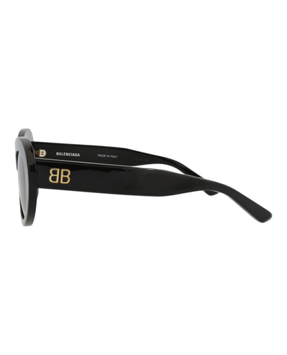 Balenciaga Womens Round/Oval Black Black Grey Fashion Designer Eyewear