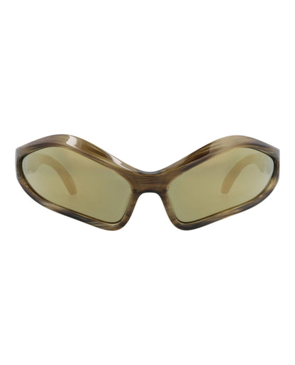 Balenciaga Unisex Shield/Wrap Havana Havana Bronze Fashion Designer Eyewear