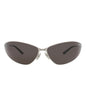 Balenciaga Unisex Shield/Wrap Silver Silver Grey Fashion Designer Eyewear