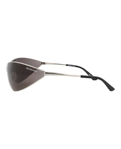 Balenciaga Unisex Shield/Wrap Silver Silver Grey Fashion Designer Eyewear
