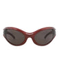 Balenciaga Unisex Shield/Wrap Burgundy Burgundy Grey Fashion Designer Eyewear