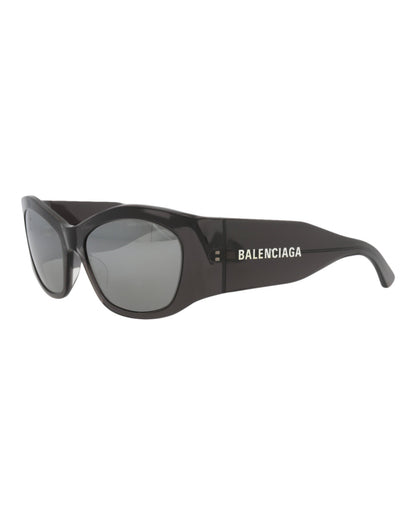 Balenciaga Womens Square/Rectangle Grey Grey Silver Fashion Designer Eyewear