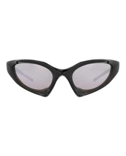 Balenciaga Unisex Shield/Wrap Black Black Silver Fashion Designer Eyewear