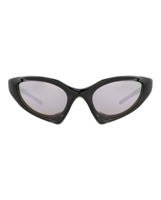 Balenciaga Unisex Shield/Wrap Black Black Silver Fashion Designer Eyewear