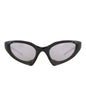 Balenciaga Unisex Shield/Wrap Black Black Silver Fashion Designer Eyewear