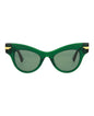 Bottega Veneta Womens Cat Eye Green Green Green Fashion Designer Eyewear Green Green Green