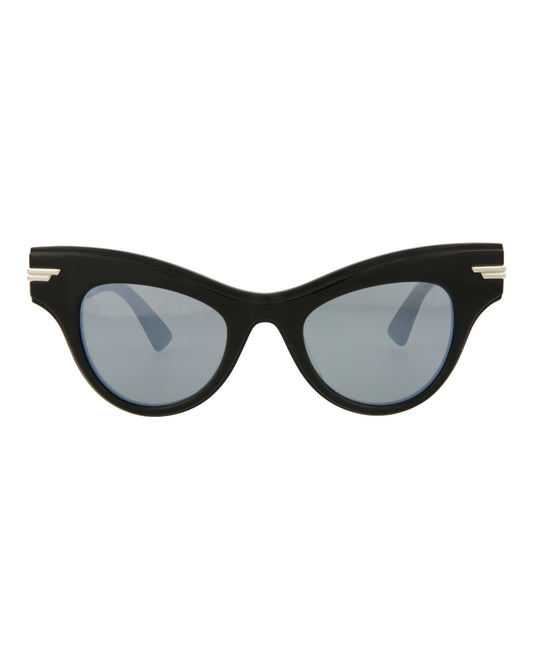 Bottega Veneta Womens Cat Eye Black Black Silver Fashion Designer Eyewear