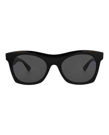 Bottega Veneta Unisex Square/Rectangle Black Black Grey Fashion Designer Eyewear