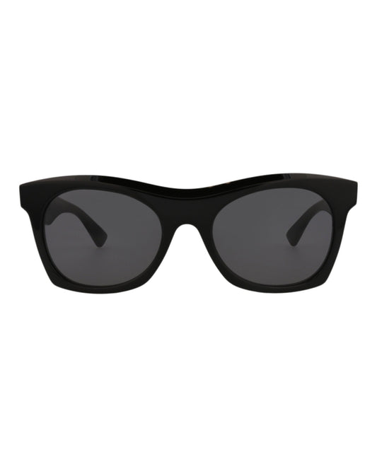 Bottega Veneta Unisex Square/Rectangle Black Black Grey Fashion Designer Eyewear