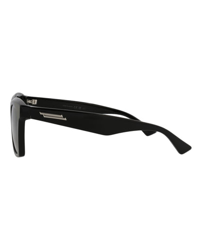 Bottega Veneta Unisex Square/Rectangle Black Black Grey Fashion Designer Eyewear