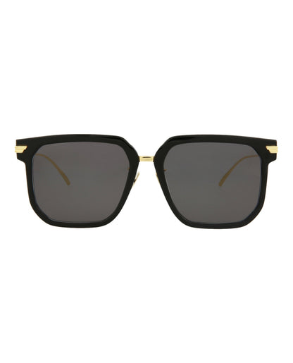 Bottega Veneta Womens Square/Rectangle Black Gold Grey Fashion Designer Eyewear