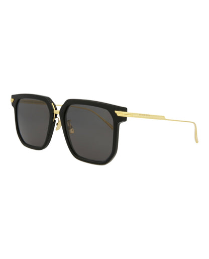 Bottega Veneta Womens Square/Rectangle Black Gold Grey Fashion Designer Eyewear