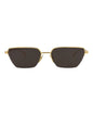 Bottega Veneta Unisex Square/Rectangle Gold Gold Grey Fashion Designer Eyewear