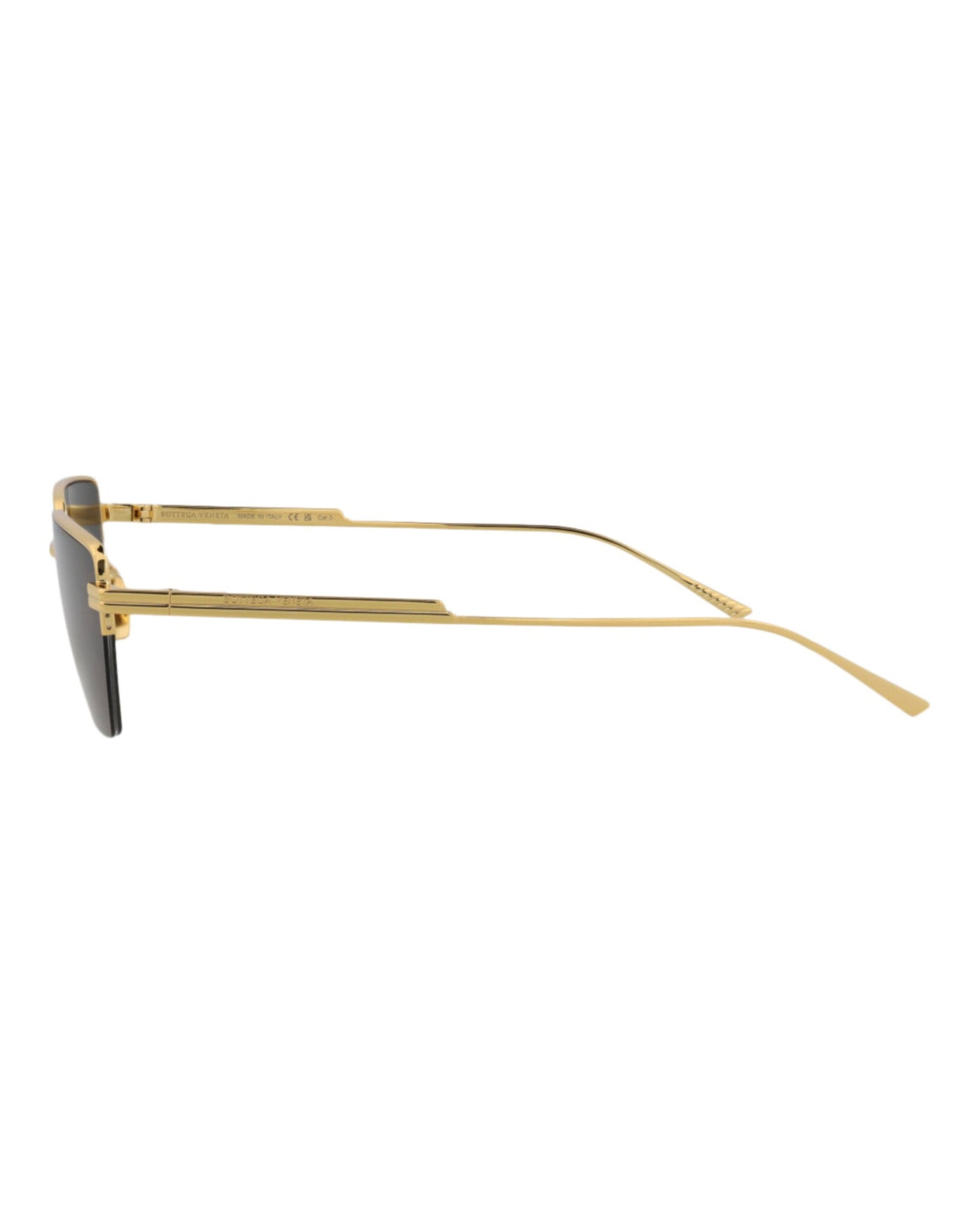Bottega Veneta Unisex Square/Rectangle Gold Gold Grey Fashion Designer Eyewear