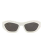 Bottega Veneta Womens Round/Oval White White Grey Fashion Designer Eyewear