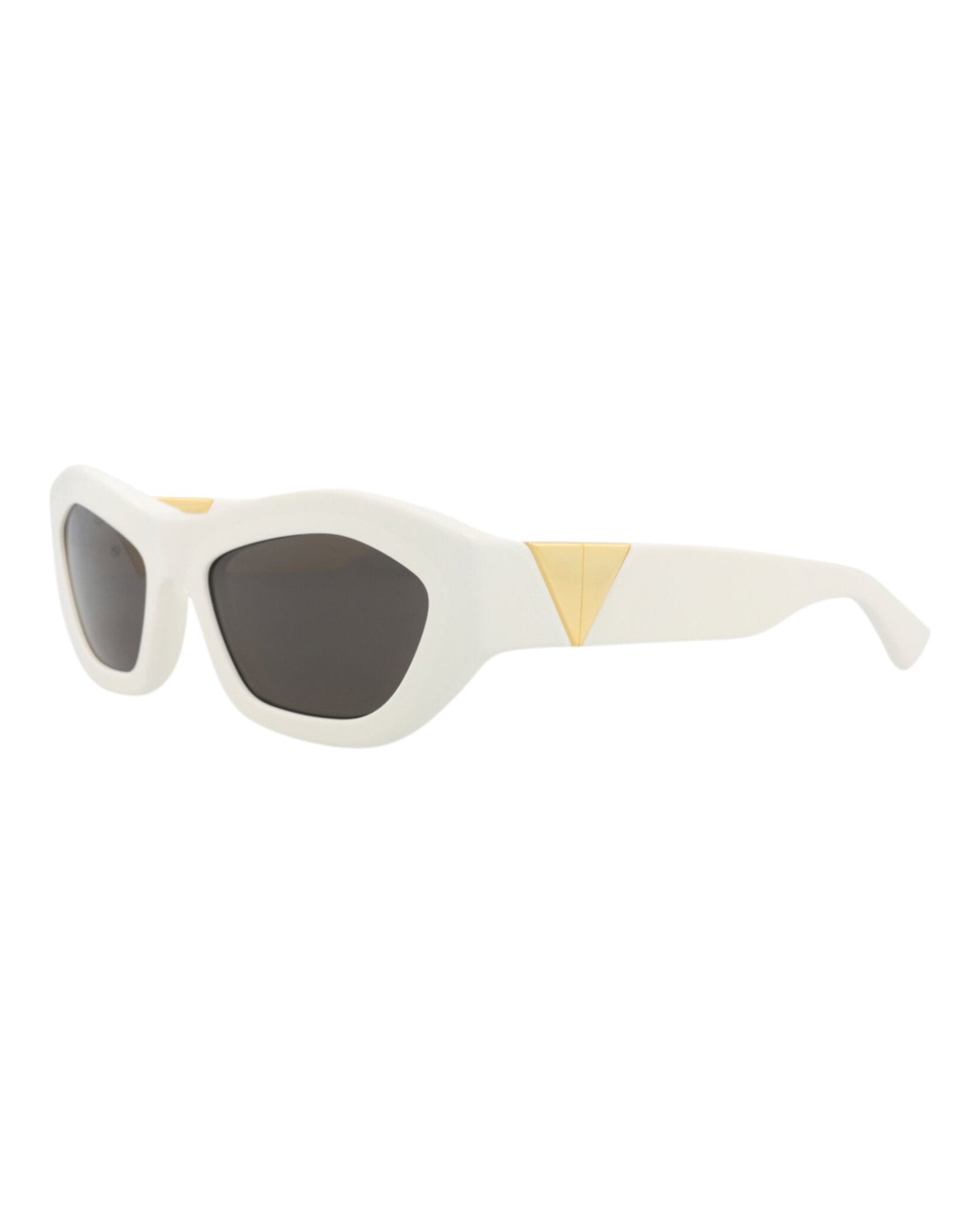 Bottega Veneta Womens Round/Oval White White Grey Fashion Designer Eyewear