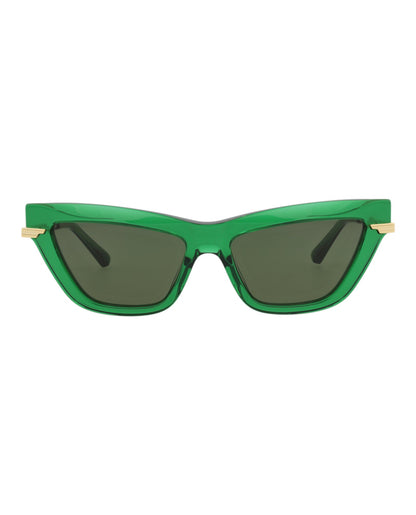 Bottega Veneta Womens Cat Eye Green Gold Green Fashion Designer Eyewear