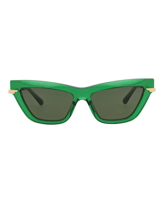 Bottega Veneta Womens Cat Eye Green Gold Green Fashion Designer Eyewear