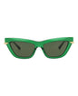 Bottega Veneta Womens Cat Eye Green Gold Green Fashion Designer Eyewear