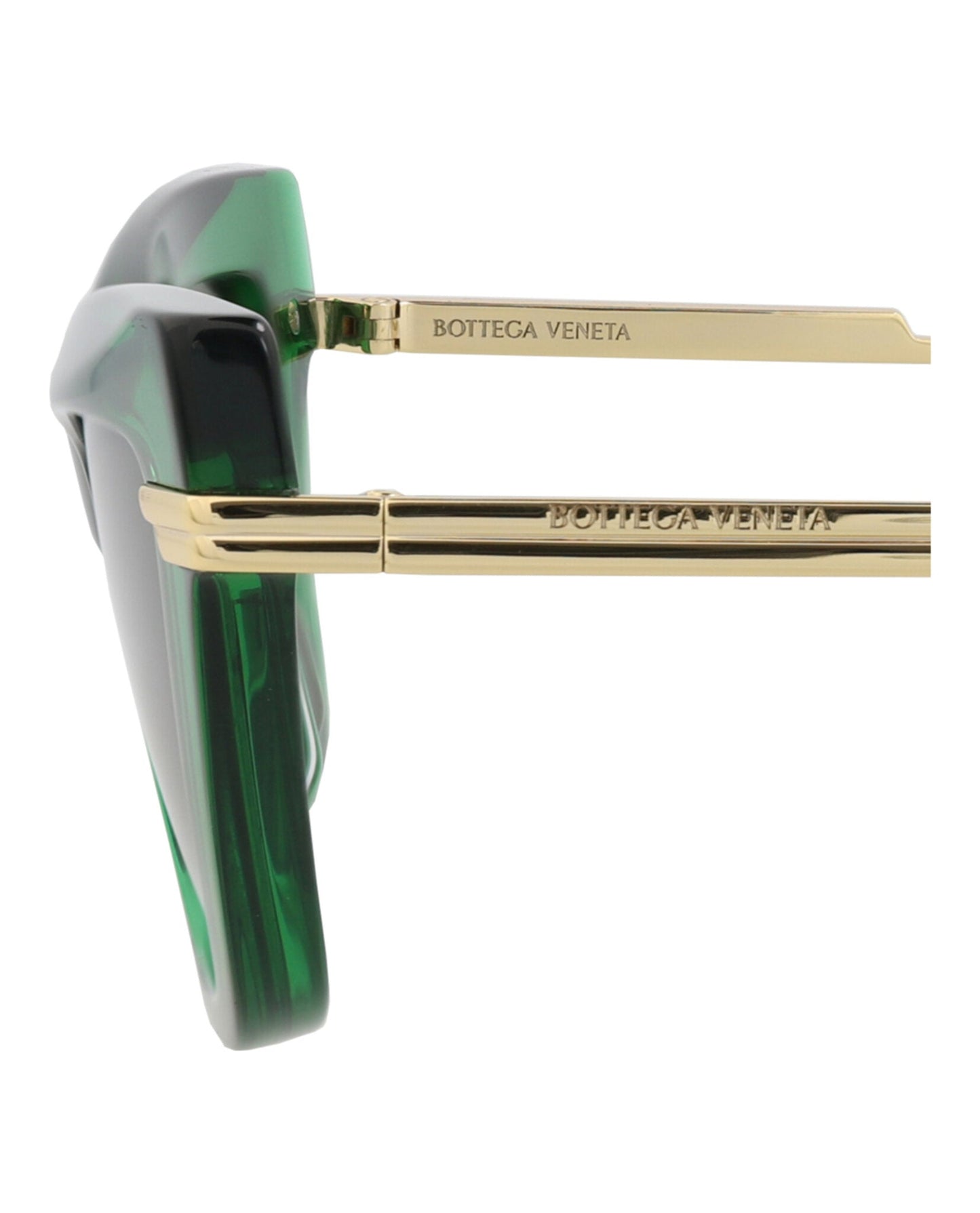Bottega Veneta Womens Cat Eye Green Gold Green Fashion Designer Eyewear