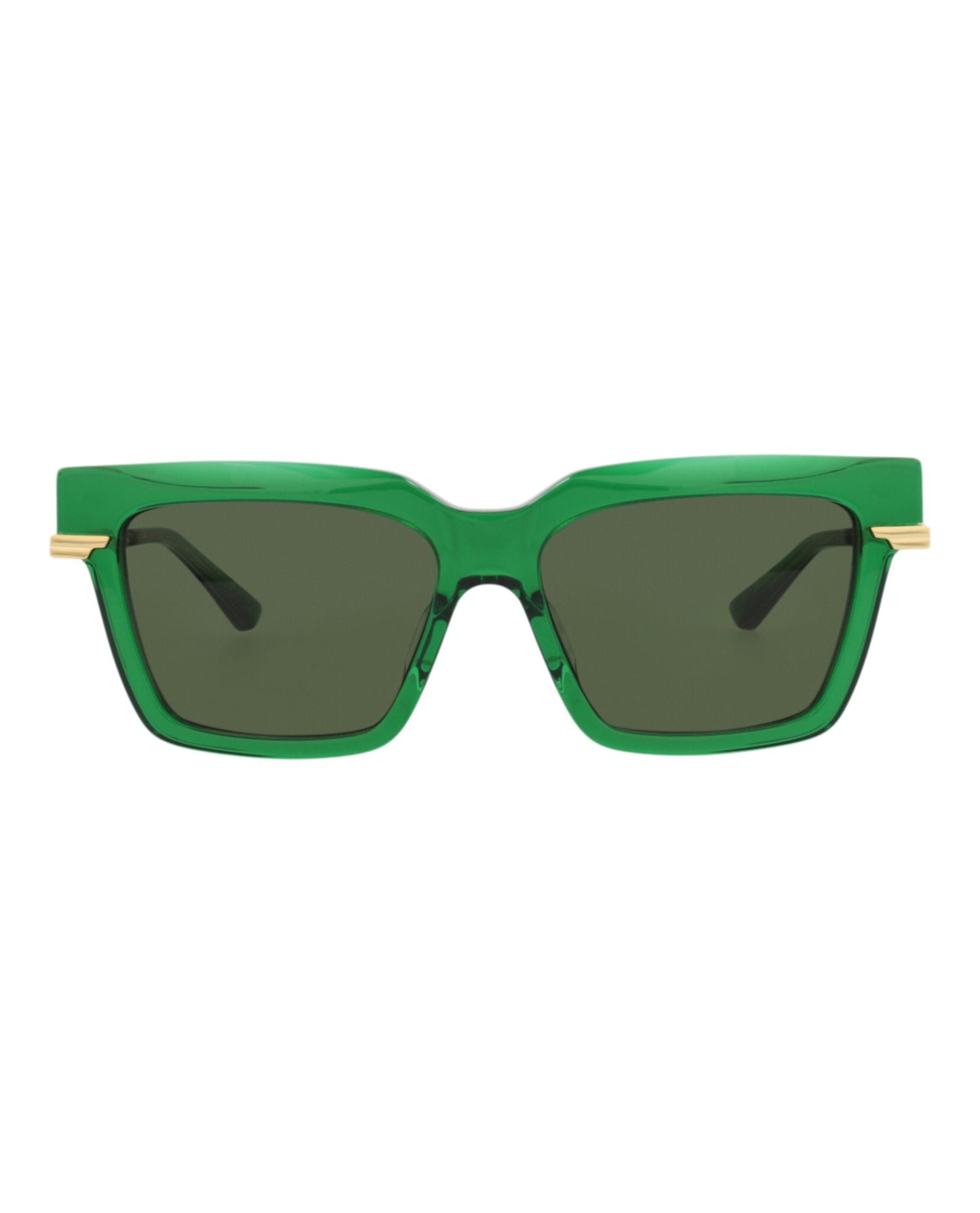 Bottega Veneta Womens Square/Rectangle Green Gold Green Fashion Designer Eyewear