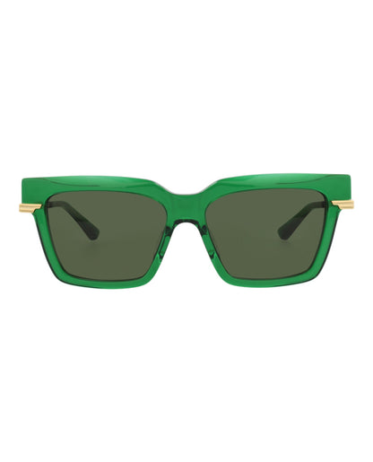 Bottega Veneta Womens Square/Rectangle Green Gold Green Fashion Designer Eyewear