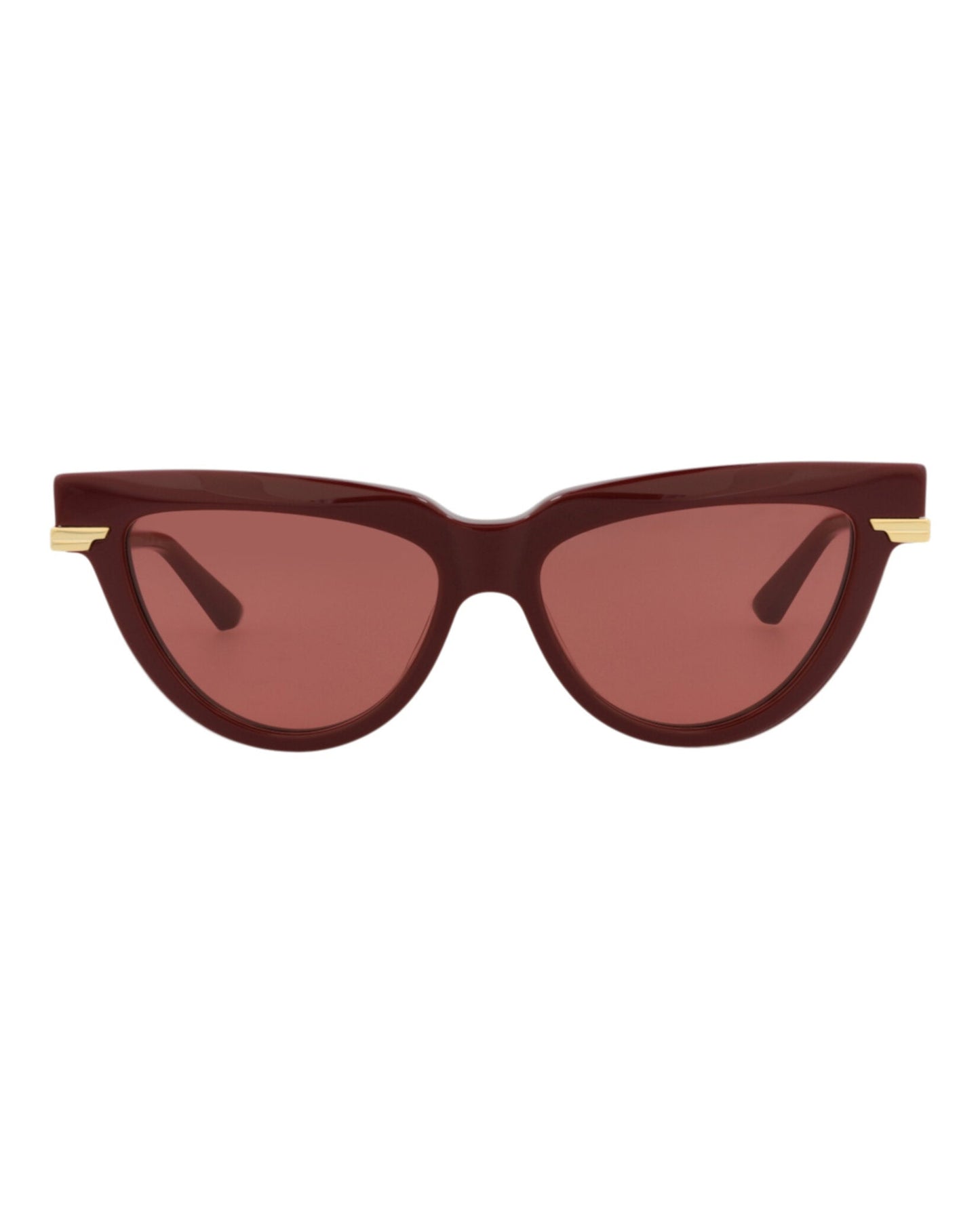Bottega Veneta Womens Cat Eye Burgundy Gold Red Fashion Designer Eyewear