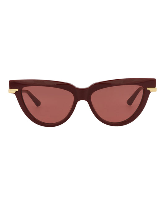 Bottega Veneta Womens Cat Eye Burgundy Gold Red Fashion Designer Eyewear