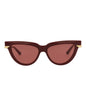 Bottega Veneta Womens Cat Eye Burgundy Gold Red Fashion Designer Eyewear
