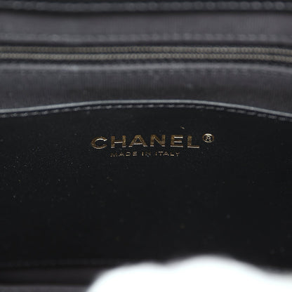 Chanel CC Small Shoulder Bag Black Lambskin Antique Gold Hardware