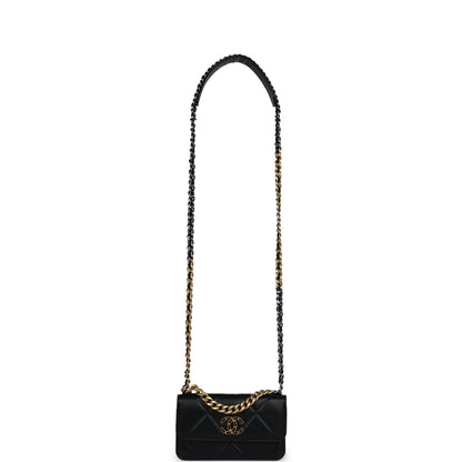 Chanel 19 Chain Clutch Bag Black Lambskin Mixed Hardware