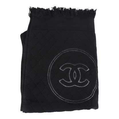 Chanel Coco Beach Tote Black Terry Cloth with Towel
