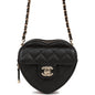Chanel CC In Love Heart Clutch with Chain Black Lambskin Light Gold Hardware