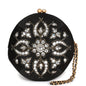 Chanel Vintage Clutch Bag Black Satin Embellished Antique Gold Hardware